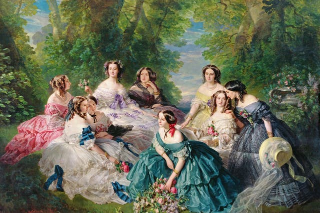 Empress Eugénie surrounded by her ladies in waiting, painted by Franz Xaver Winterhalter