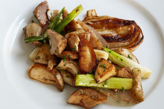 Simple, earthy dish: Roasted onions and wild mushrooms