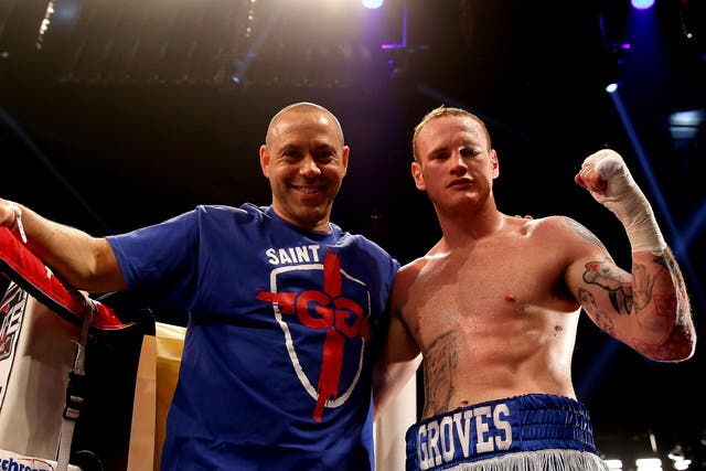 Adam Booth and george Groves after the latter maintained his unbeaten record