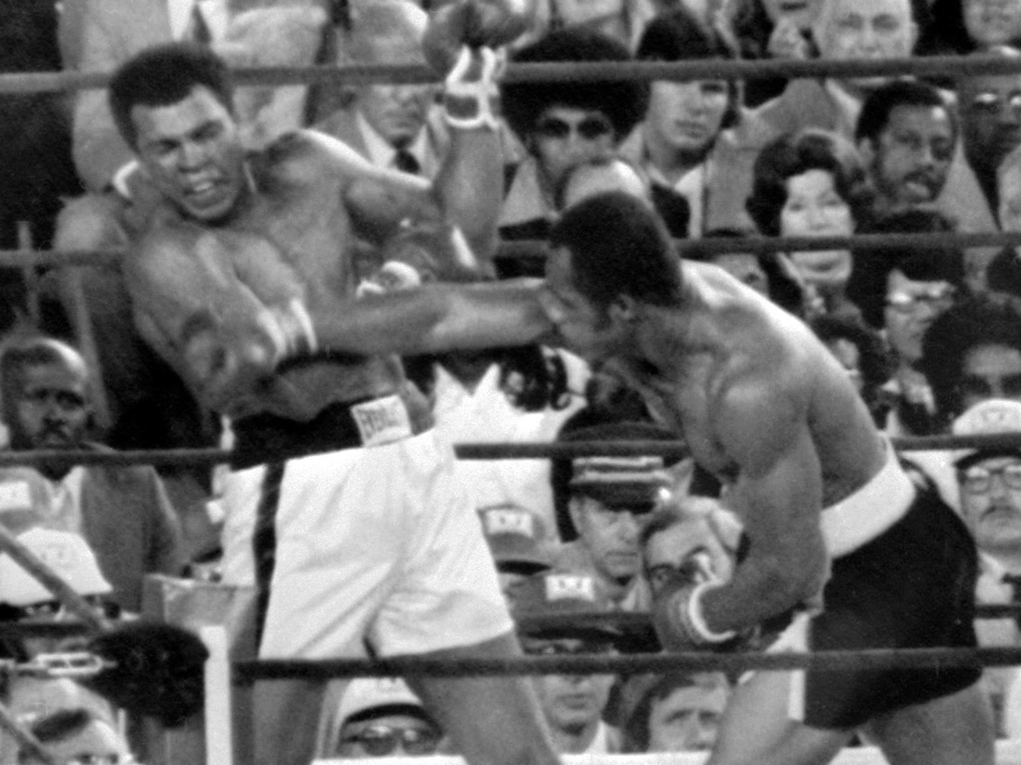 Ken Norton pictured fighting Muhammad Ali in 1976