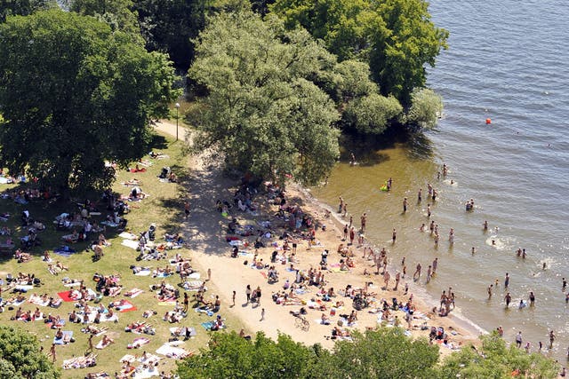 File photo of a beach in central Stockholm: Prosecutors have concluded that it is 'okay' to masturbate in public if it is not directed at anyone