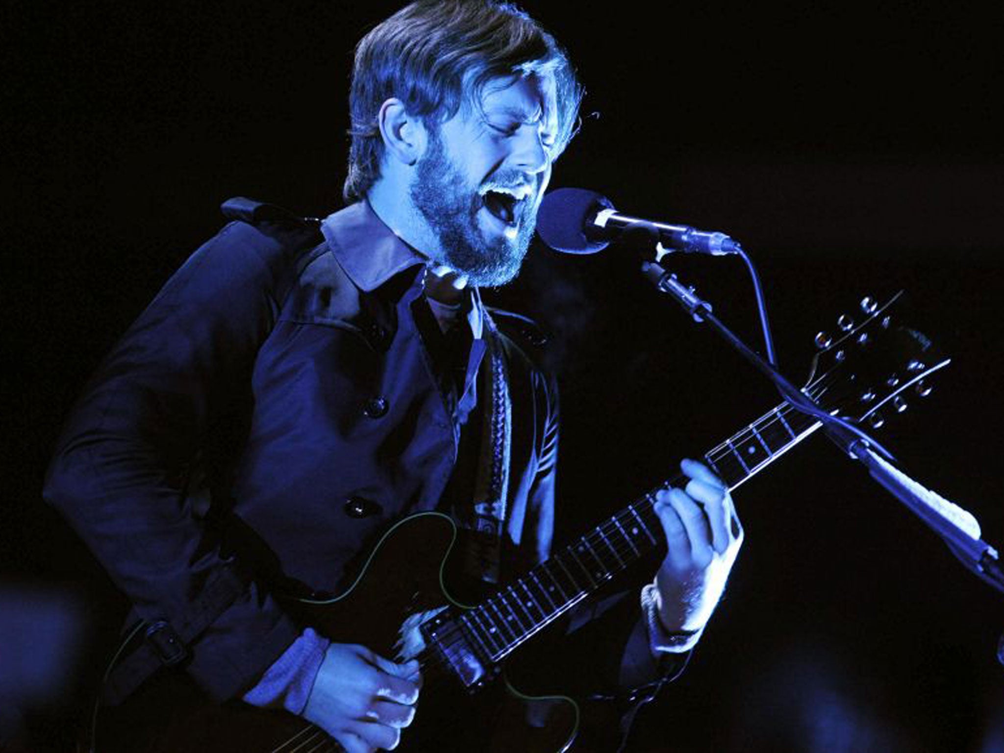 US singer Caleb Followill of the band Kings of Leon performs live