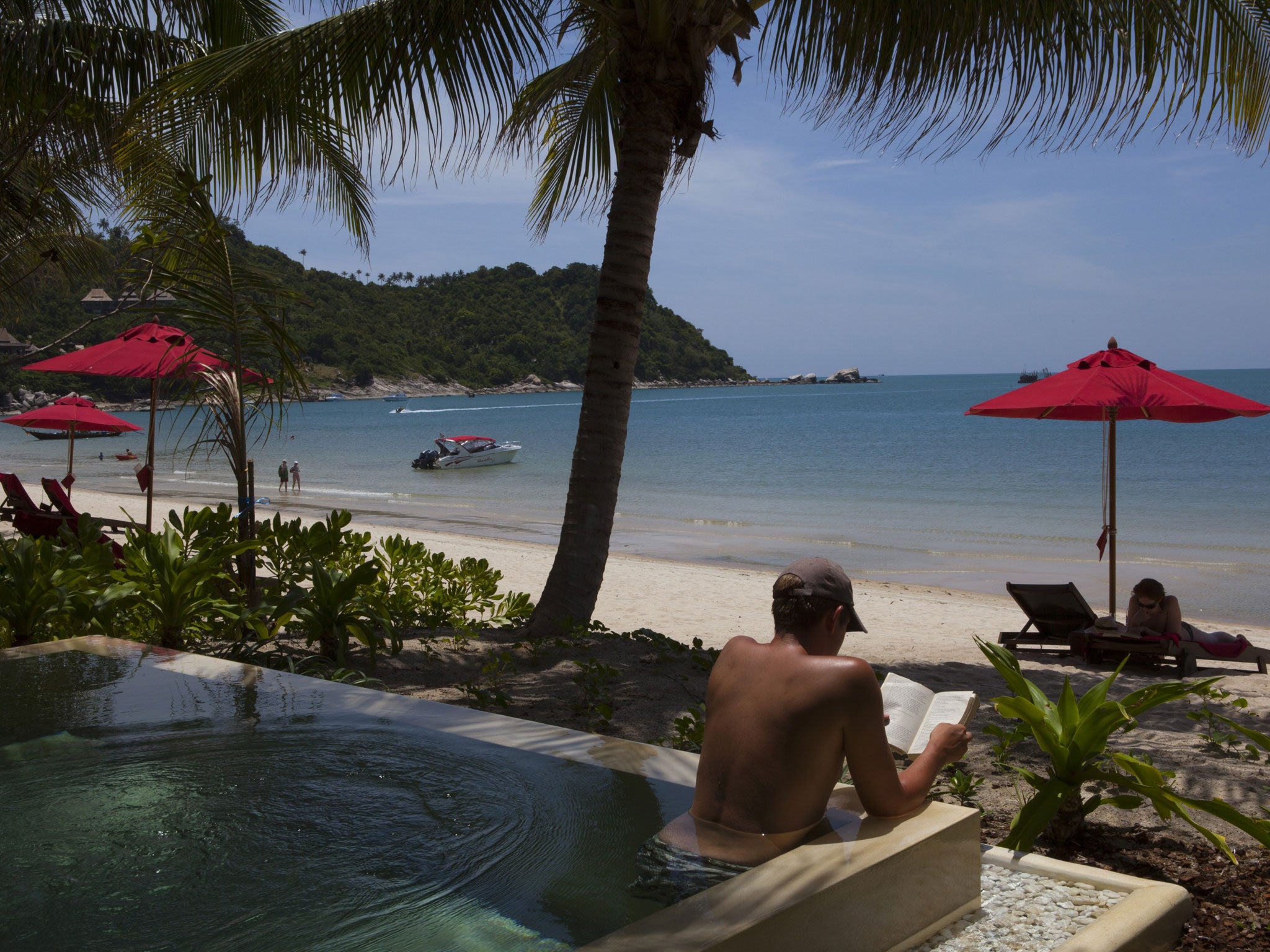 A beach on the island of Koh Phangan off the coast of Koh Samui