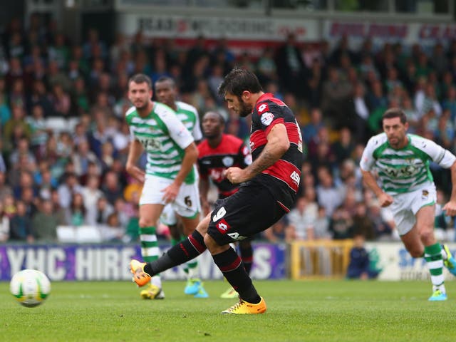 Charlie Austin converts from the spot to give QPR the win against Yeovil Town