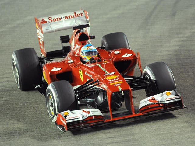 Fernando Alonso in action during qualifying for the Singapore Grand Prix