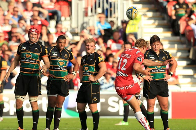 Boot polish: Billy Twelvetrees lands a penalty with the last kick of the match