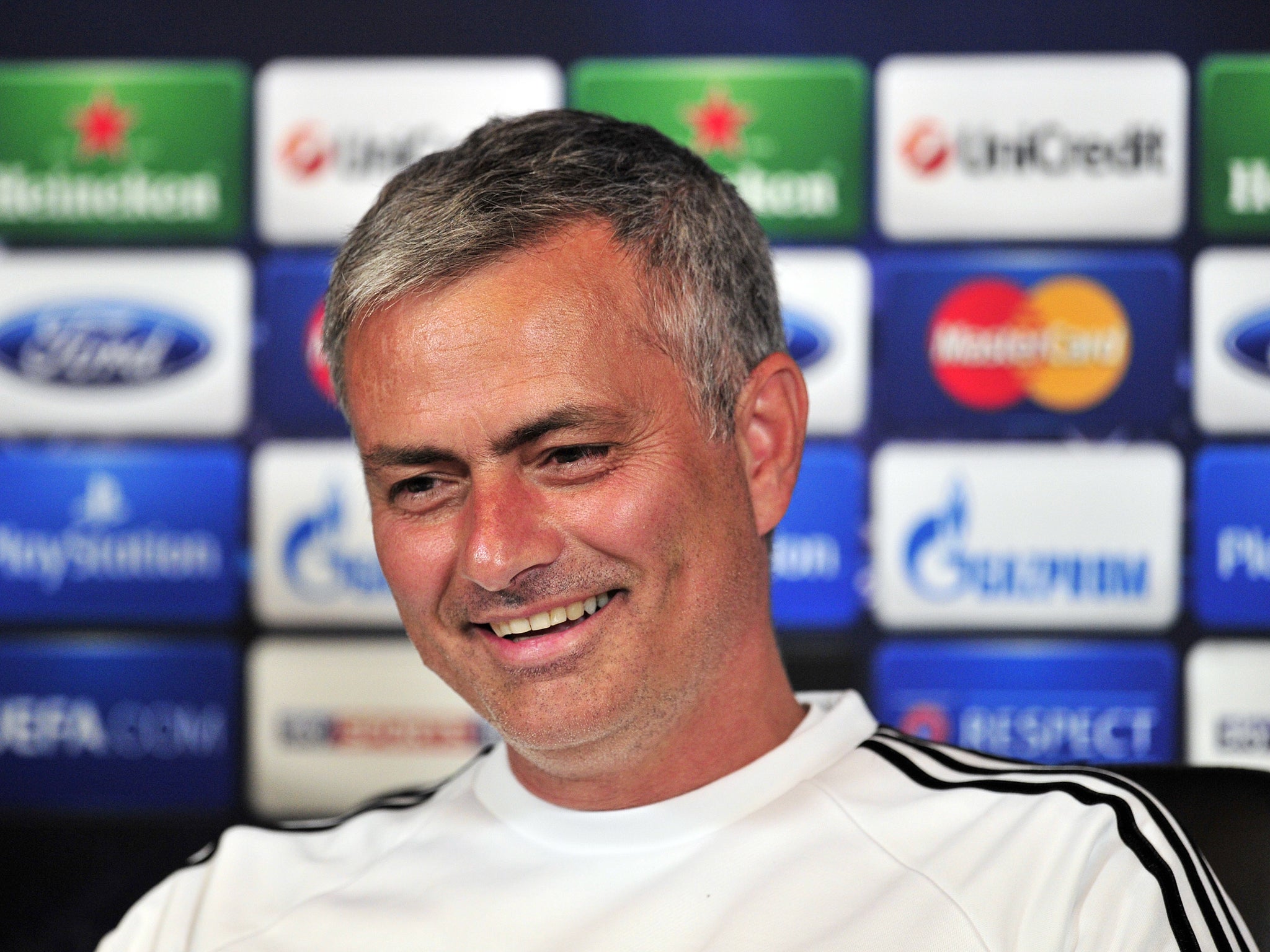 Jose Mourinho speaks during a Chelsea press conference