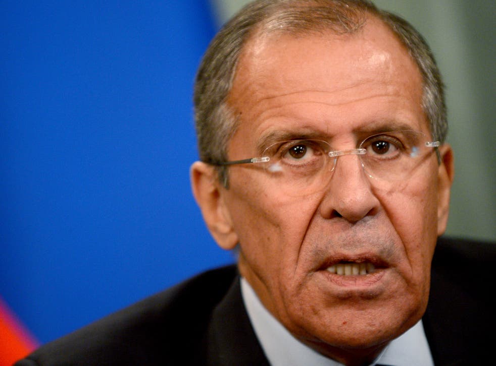 Russian Foreign Minister Sergei Lavrov speaks in Moscow, on September 16, 2013