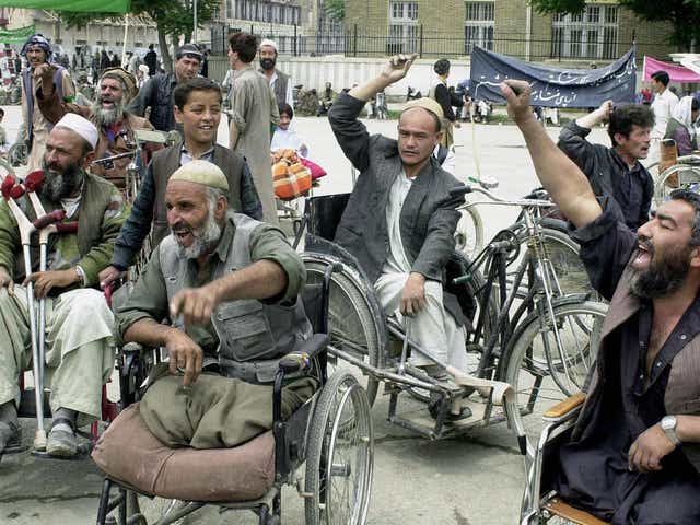 A demonstration from May 2004, called to highlight the plight of the many thousands of Afghans disabled during more than two decades of war 