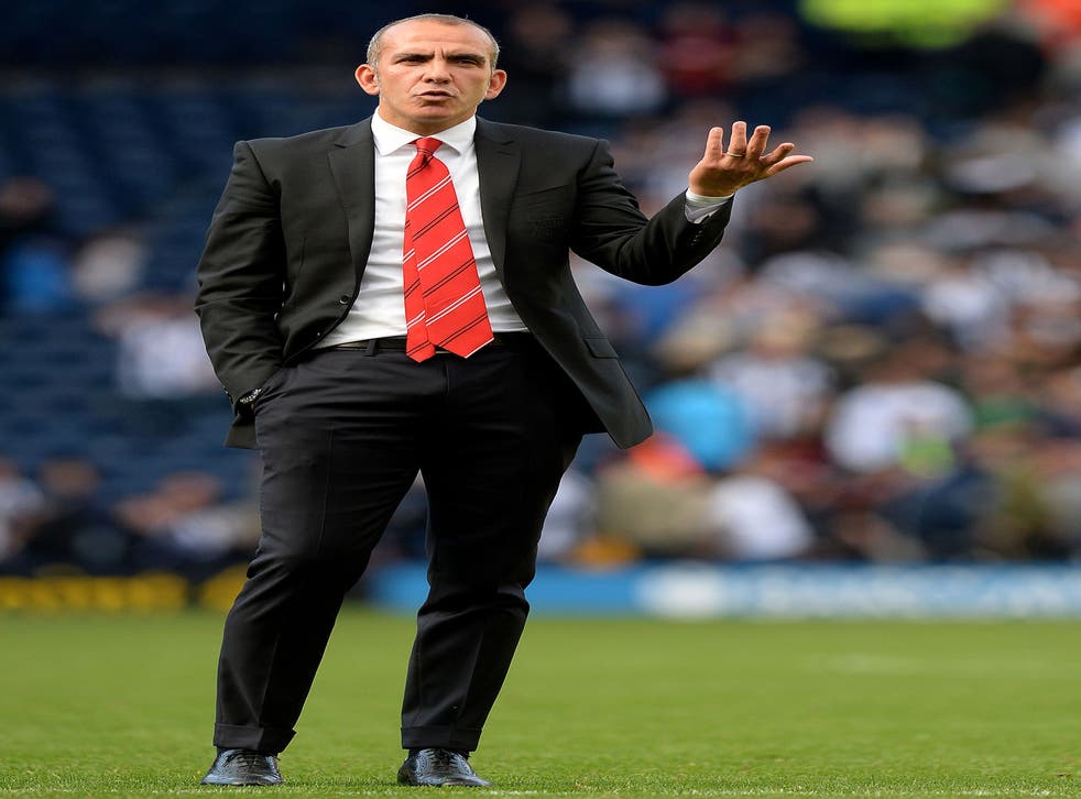 Paolo Di Canio remonstrates with Sunderland fans at West Bromwich