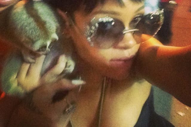 A photograph of Rihanna posing with a slow loris has led to two arrests in Phuket, Thailand