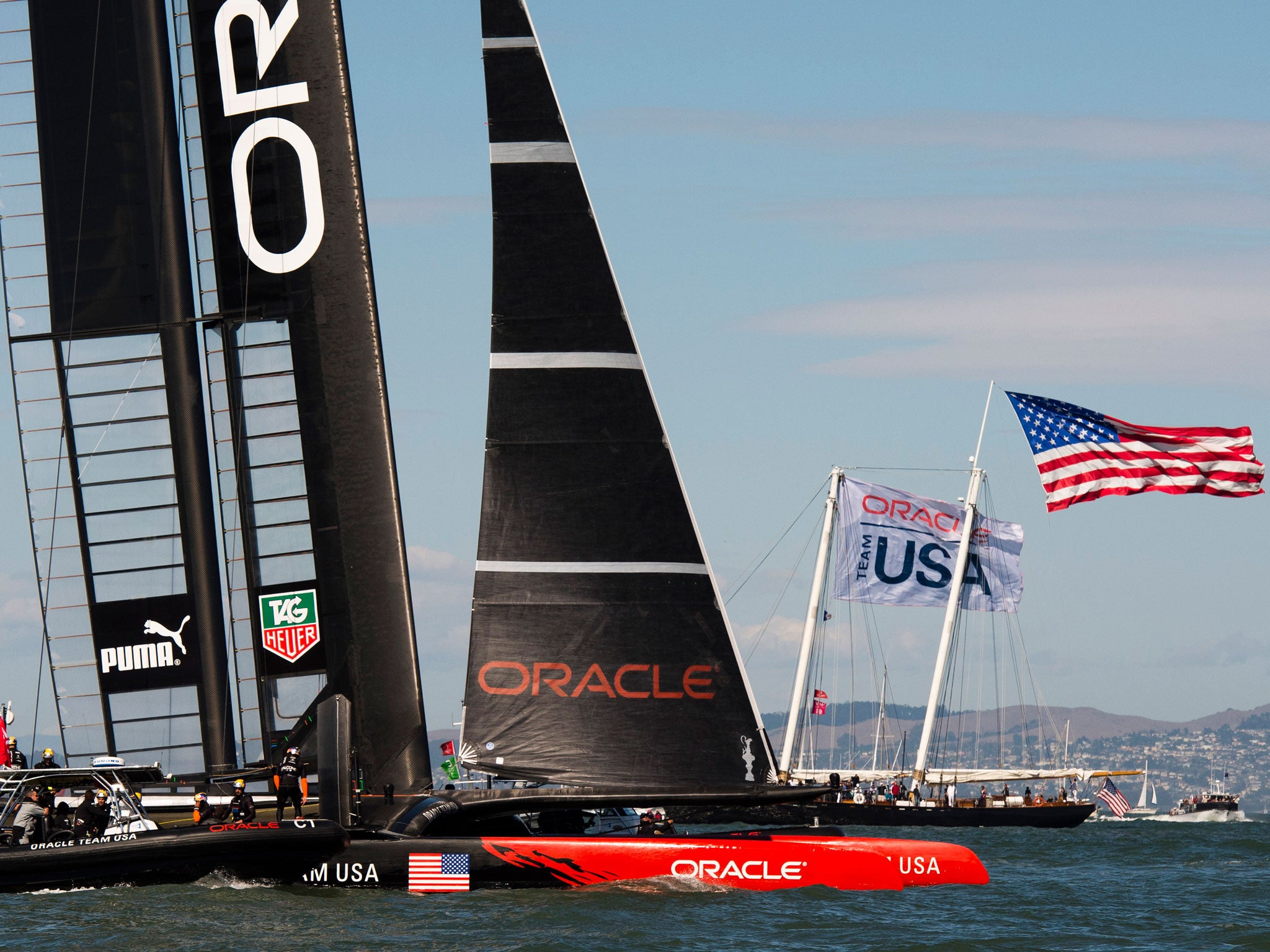 Oracle Team USA took another two race wins to pull back to within three points of Emirates Team New Zealand