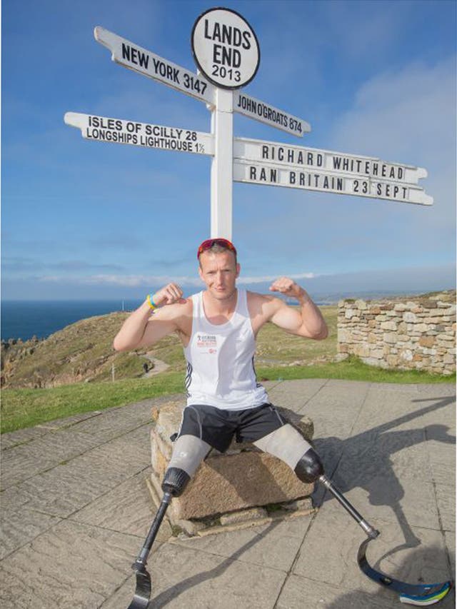 Richard Whitehead is the current world record holder for leg amputees in both the half and Olympic marathon distances