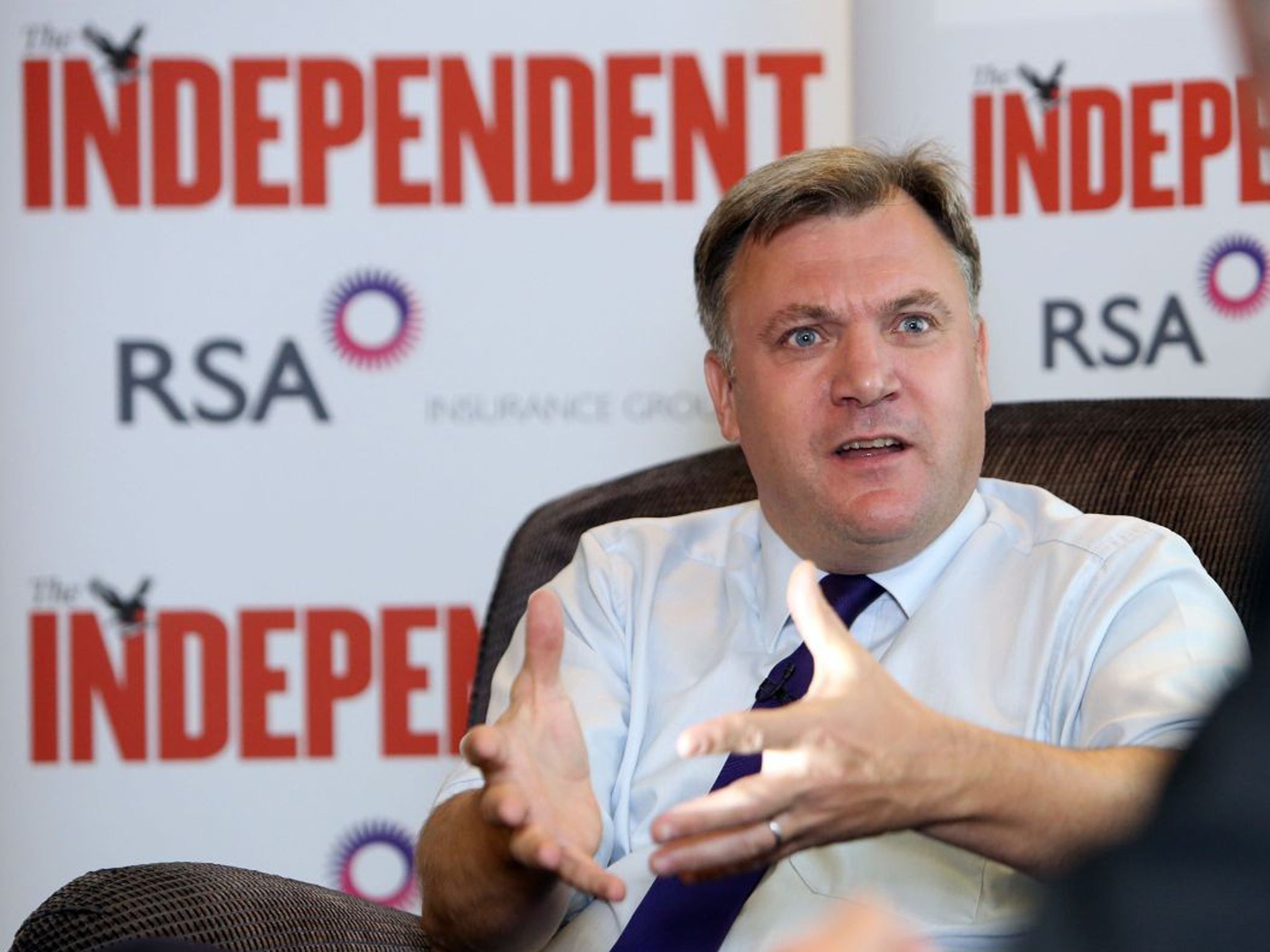 Ed Balls told The Independent fringe meeting that he was not prepared to write a 'blank cheque' to fund HS2