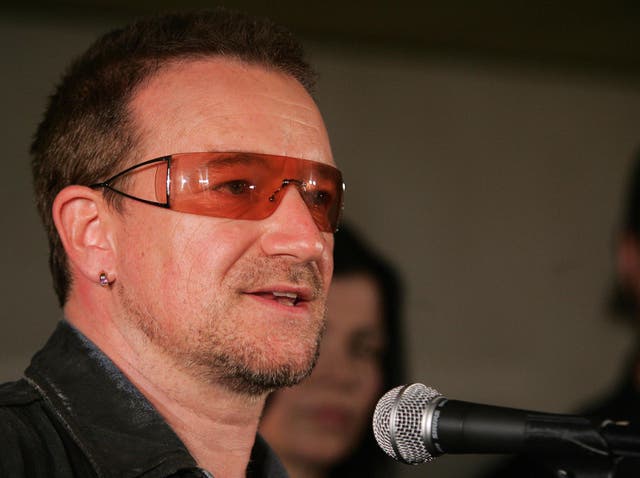 <p>Bono wears sunglasses because he suffers from glaucoma</p>