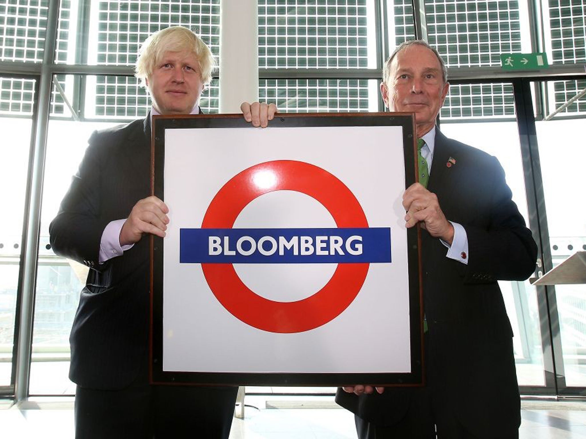Boris Johnson (left) the Mayor of London and Michael Bloomberg, the Mayor of New York, at the launch of the Mayors Challenge in Europe at City Hall in London