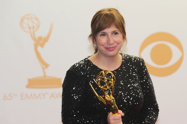 Abi Morgan clutches her Emmy award for writing BBC Two series The Hour