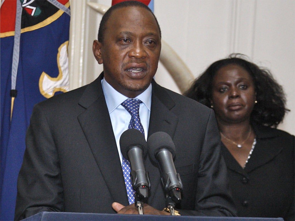 President Uhuru Kenyatta announces that the siege is over (Getty)
