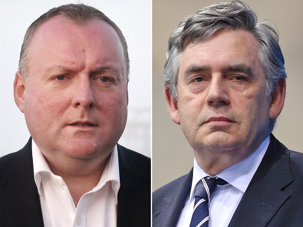 Former Labour spin-doctor Damian McBride; Gordon Brown