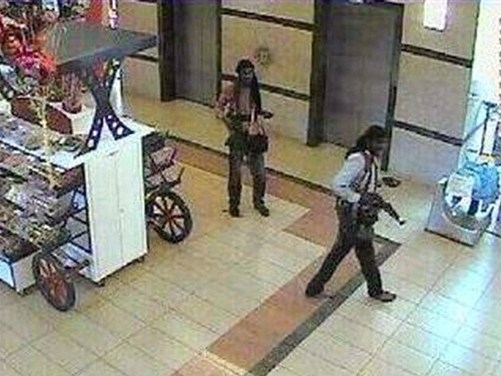 CCTV footage reportedly showing gunmen inside the mall