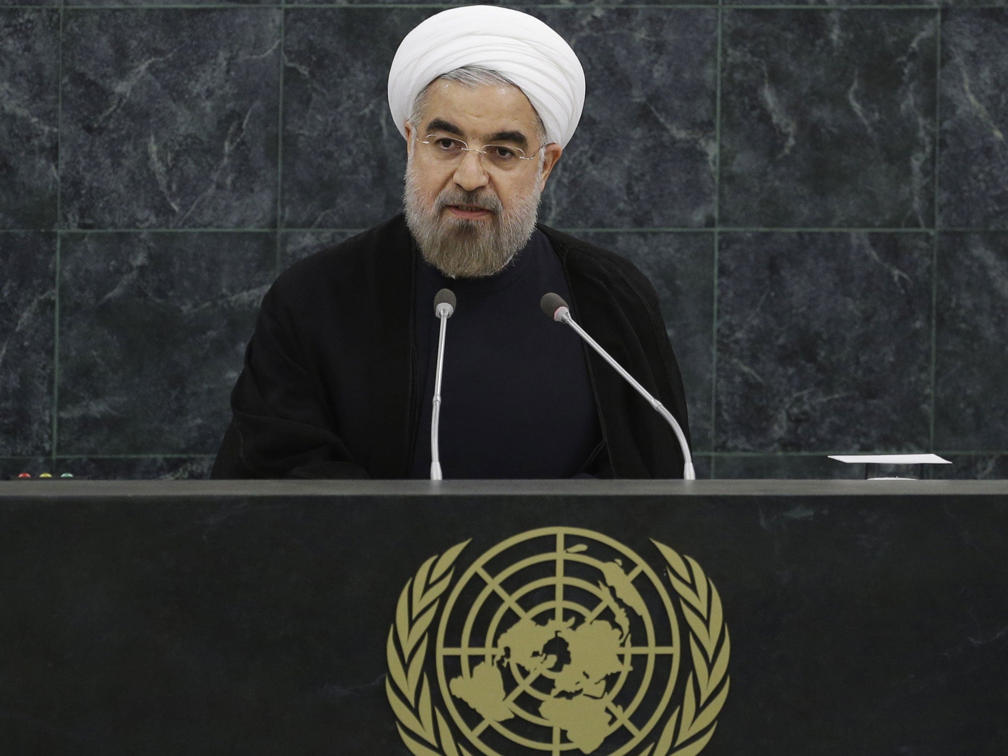 Iranian President, Hassan Rouhani, addresses the UN General Assembly in New York