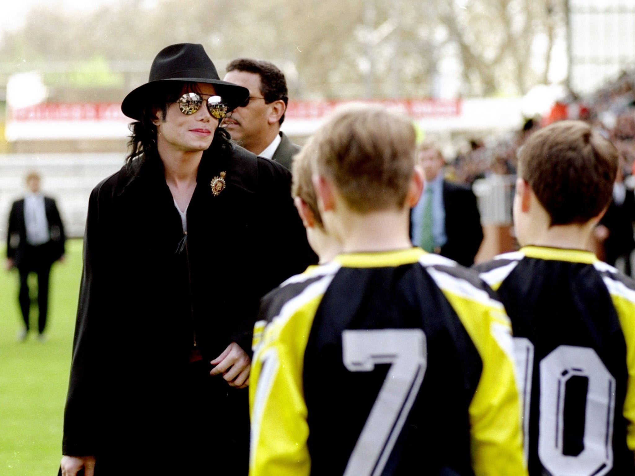 Michael Jackson pictured at Craven Cottage in 1999