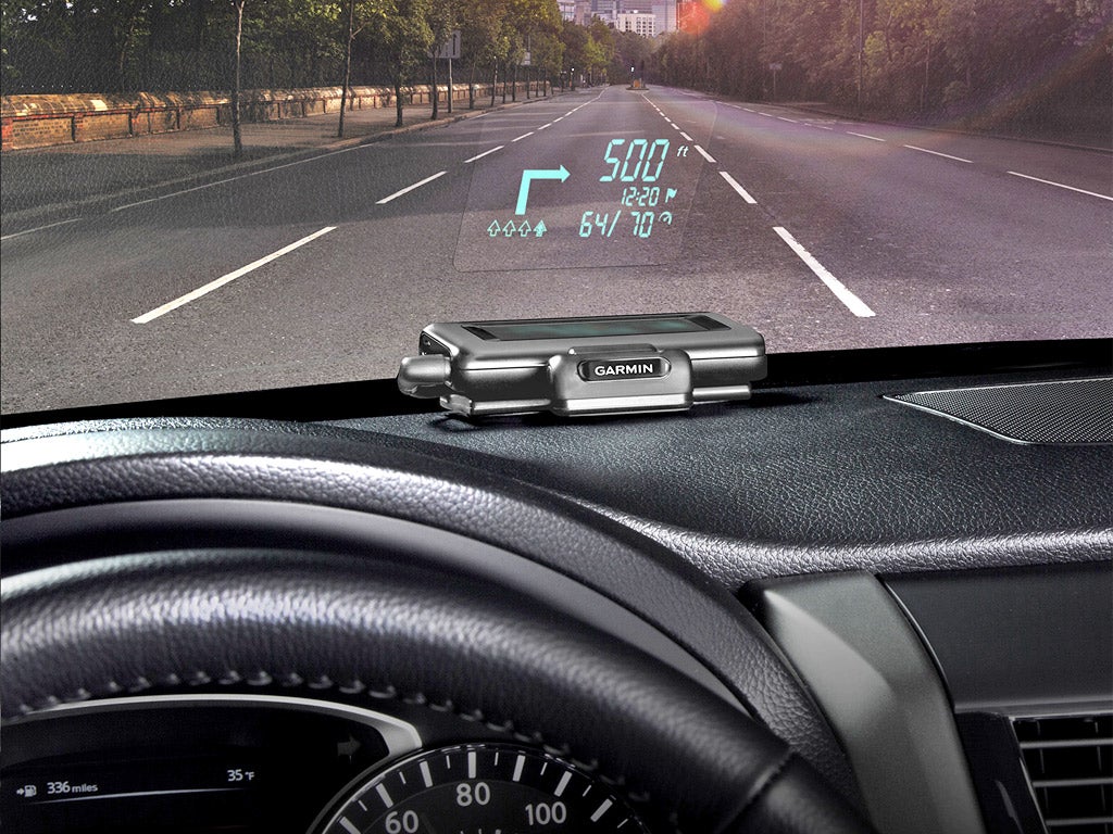 A sat nav system in use in a car