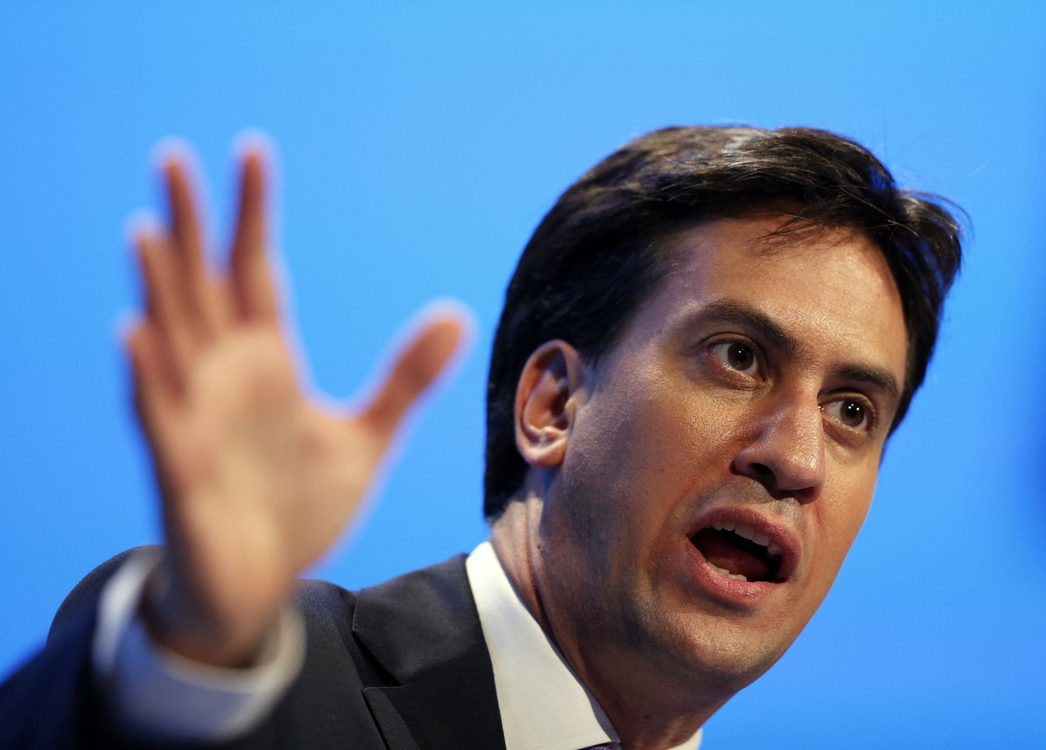 Ed Miliband gives his conference speech in Brighton