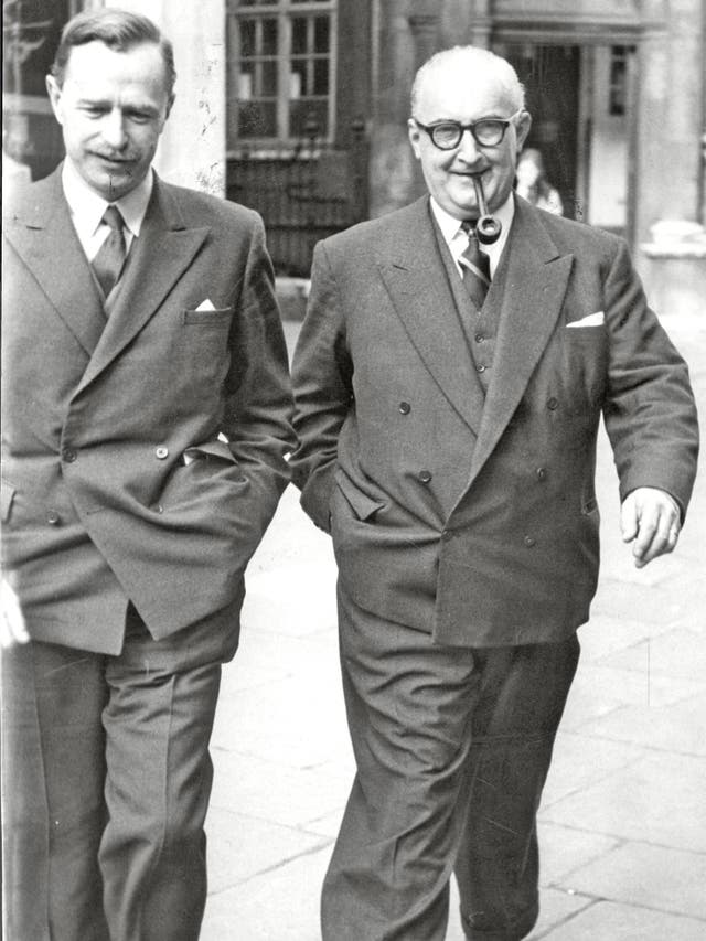Smith, left, with Superintendent George Smith following the capture of the Portland spy ring in 1961
