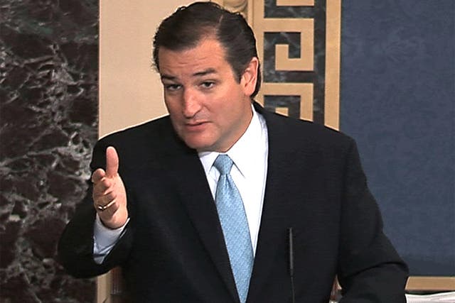 Texas Senator Ted Cruz during his speech
