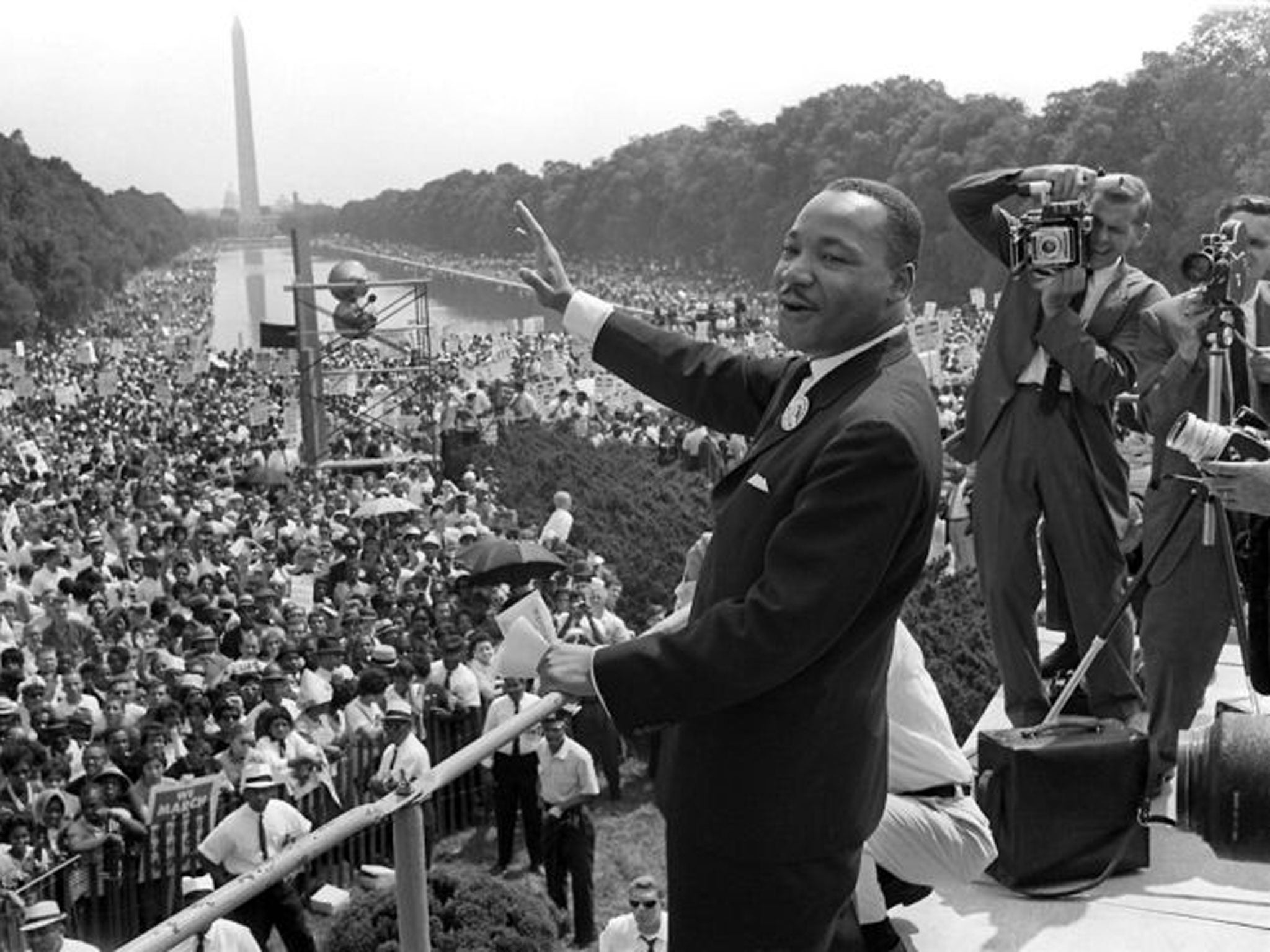 Martin Luther King Jr at the Lincoln Memorial in 1963