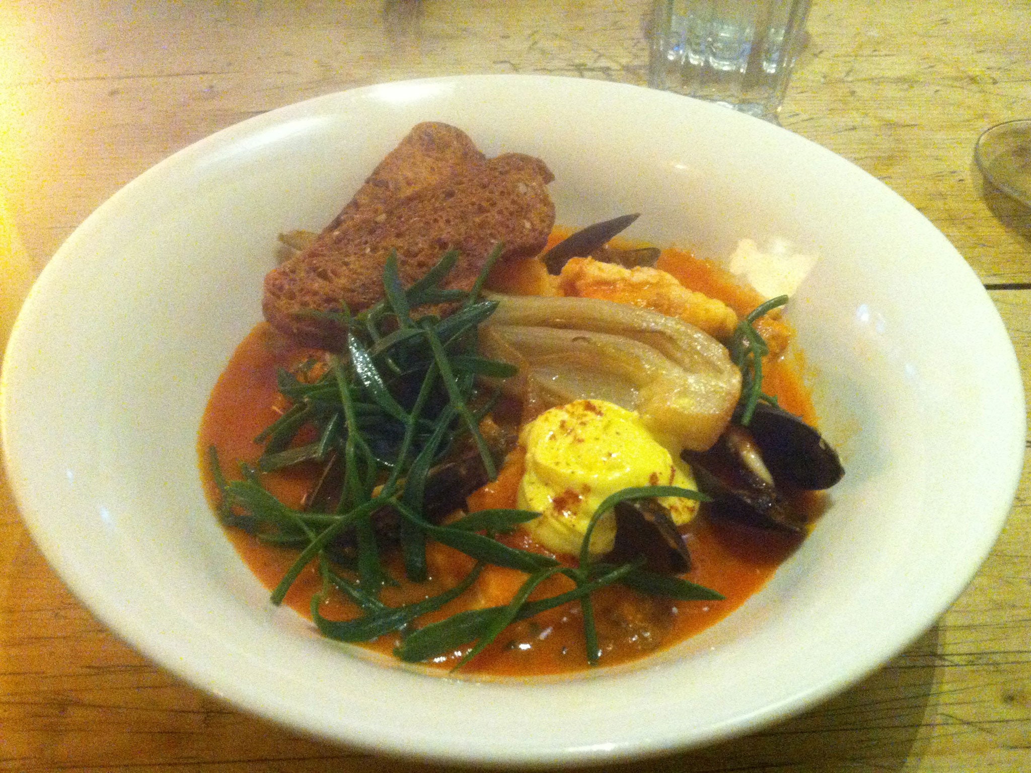 The dish owed a lot to bouillabaisse, though its accent was unabashedly Cornish