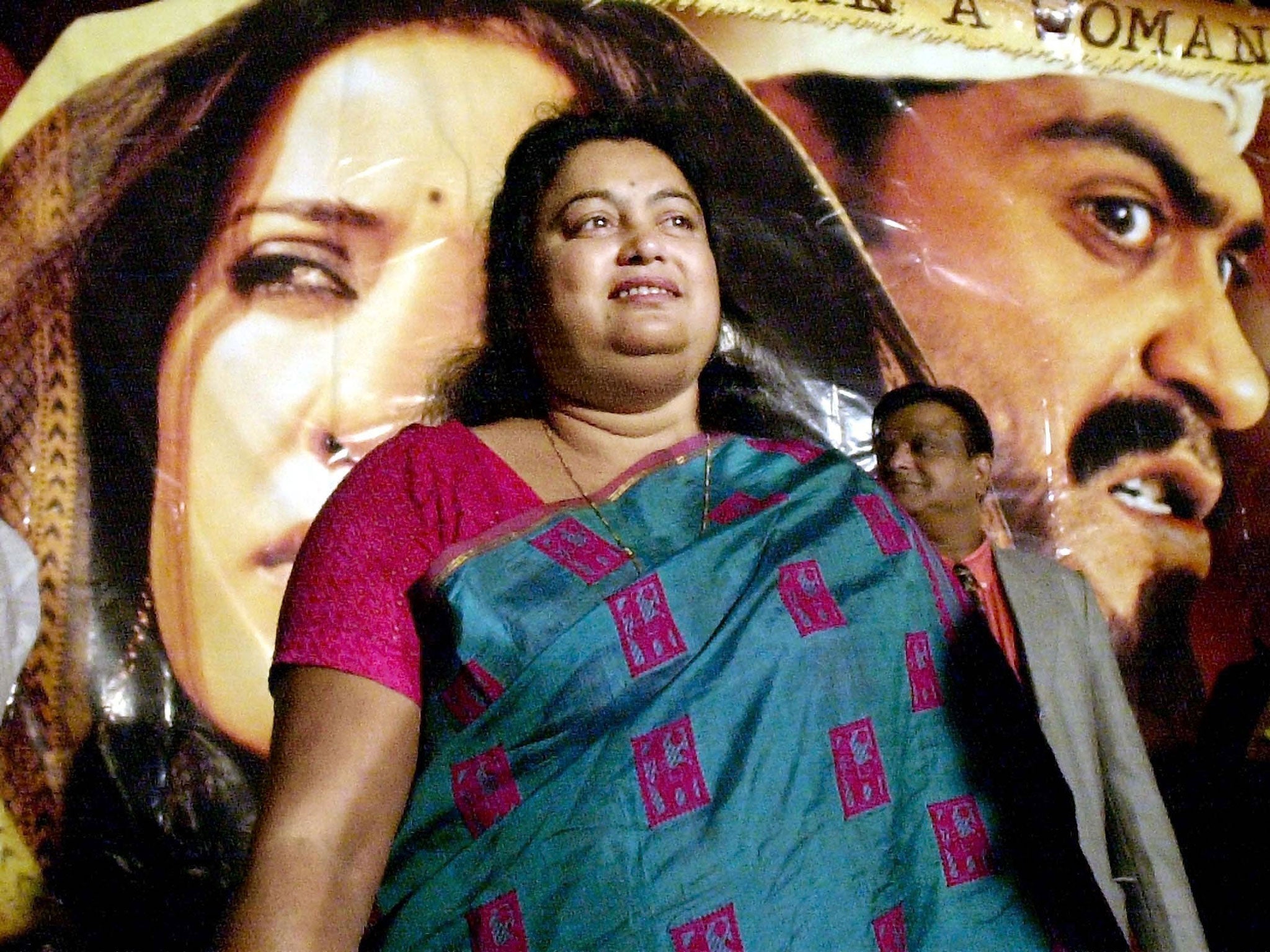 Banerjee in 2002 at a press conference in Mumbai to publicise the film 'Escape From The Taliban'