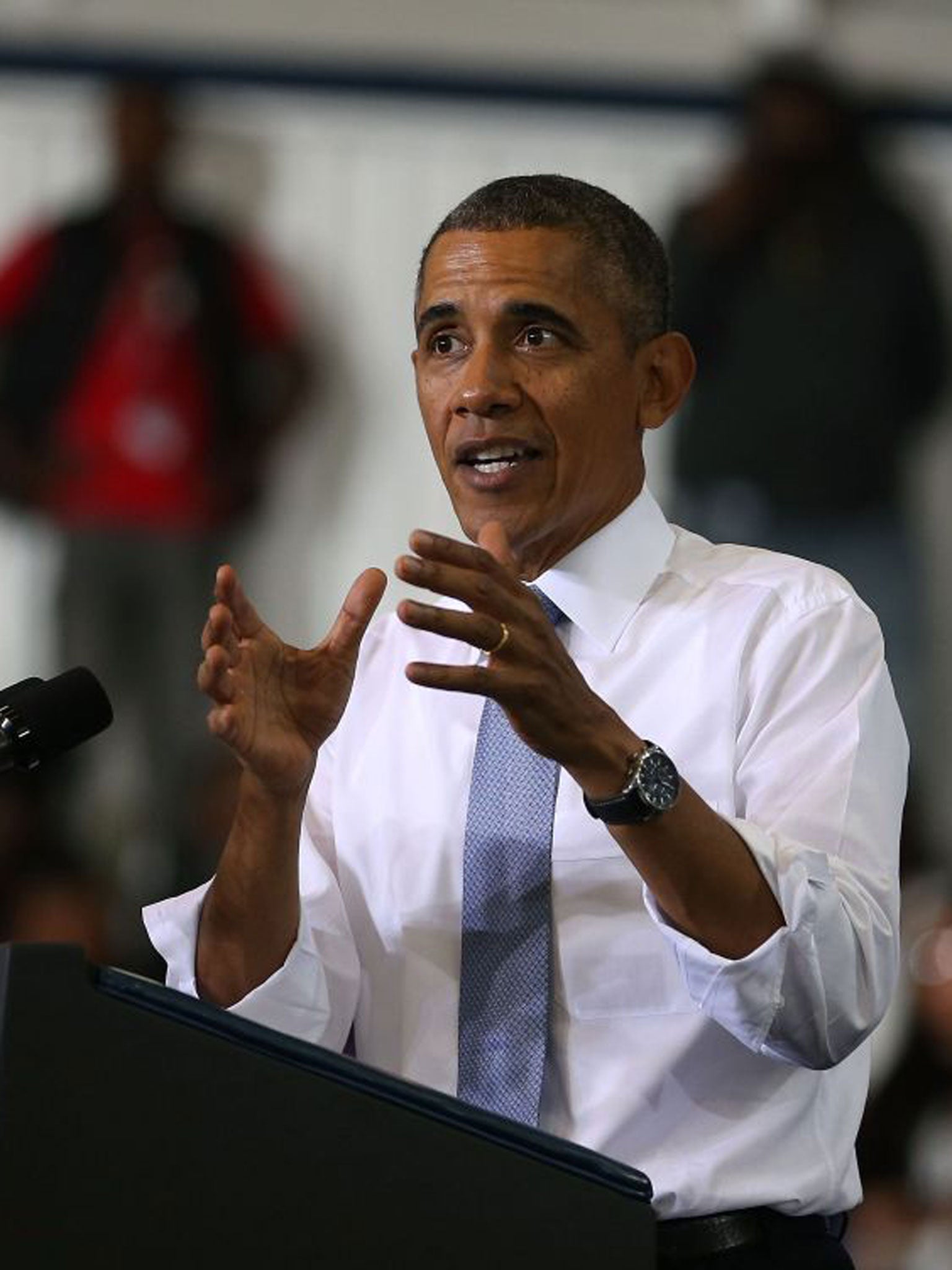 The President was speaking at a community college just outside Washington