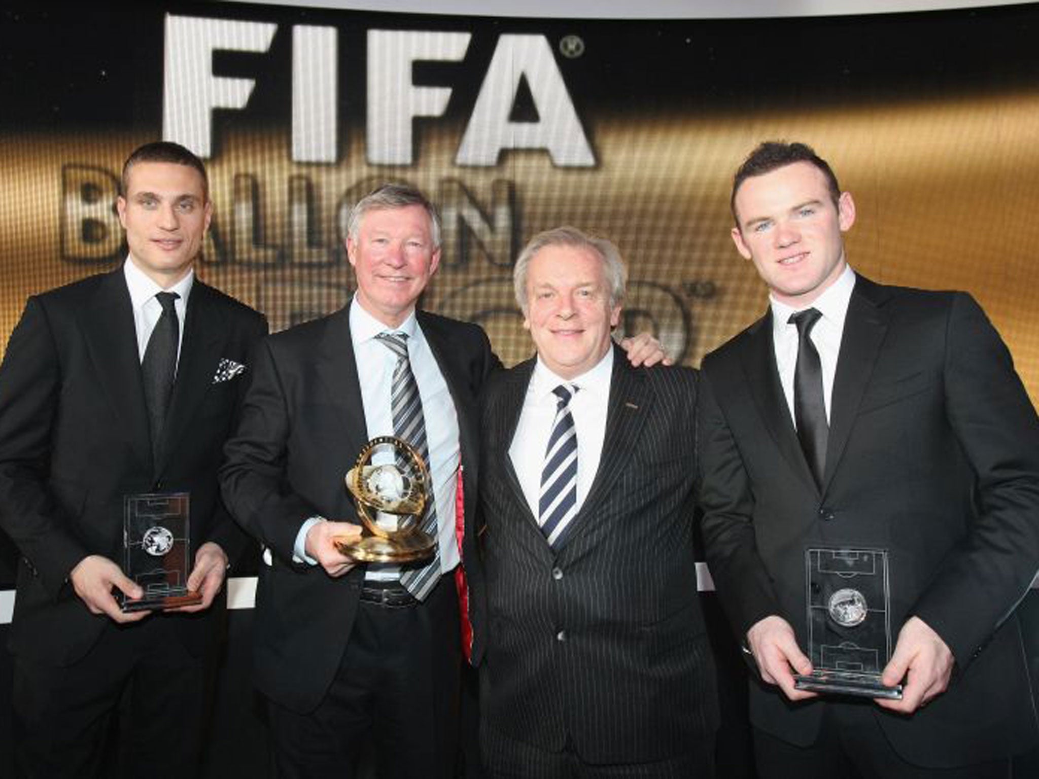 Head of PFA Gordon Taylor, second from right, will speak with Fifa over the safety standards of boots