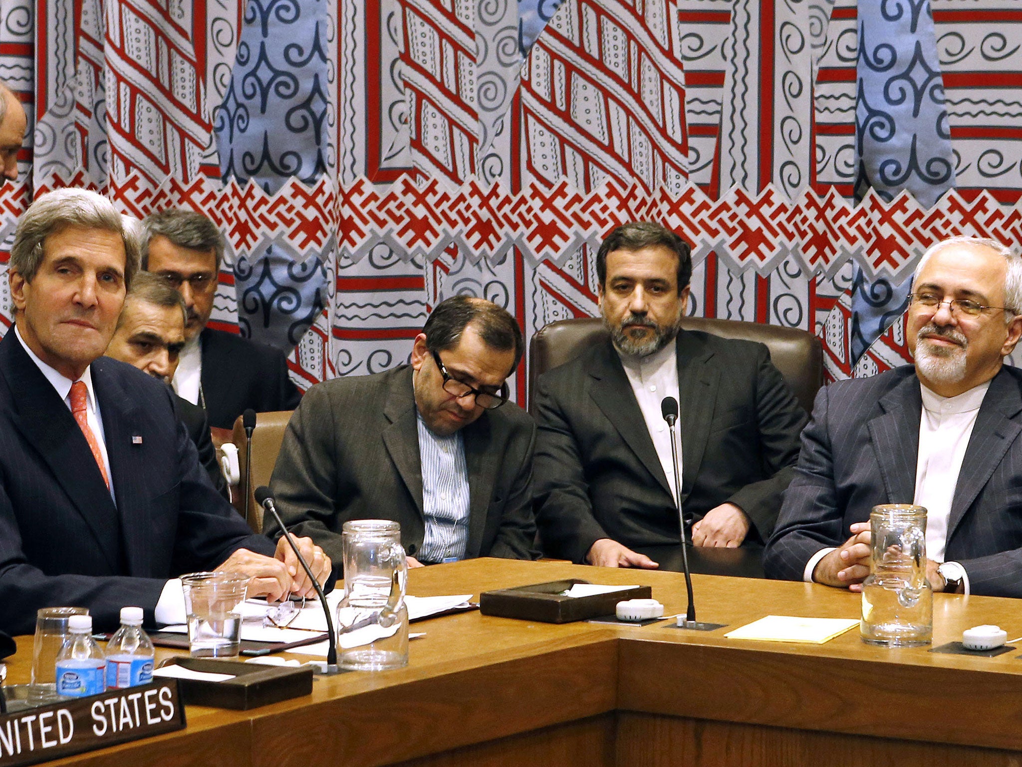 US Secretary of State John Kerry (left) and Iranian Foreign Minister Javad Zarif (right) at the the highest-level talks between the two nations in over three decades