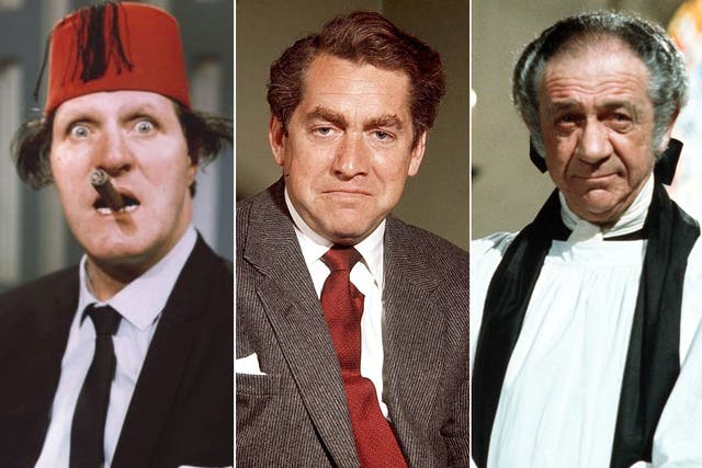 From left: Tommy Cooper, Tony Hancock and Sid James