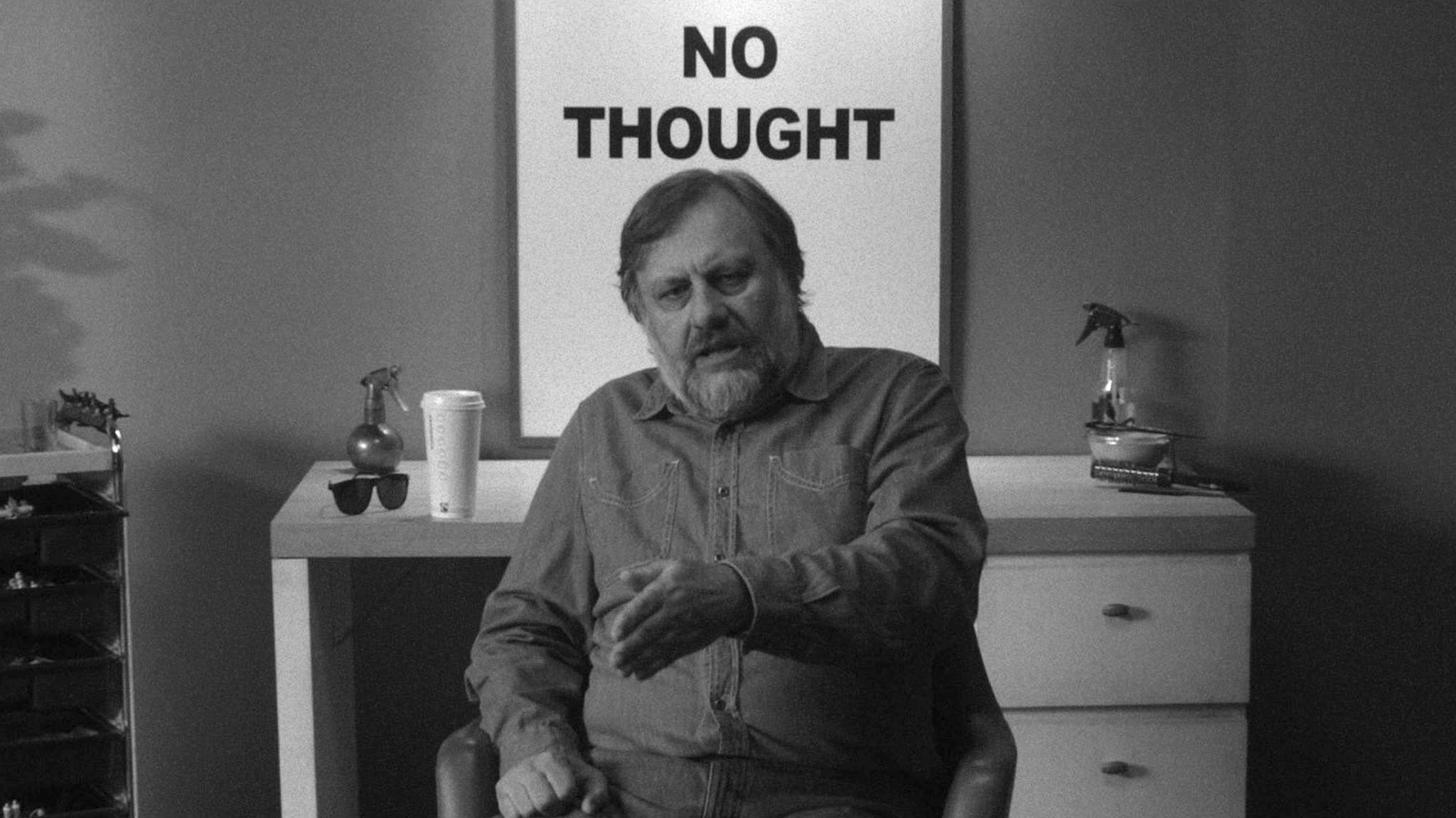 Zizek riffs pugnaciously to camera on the meaning of ideology