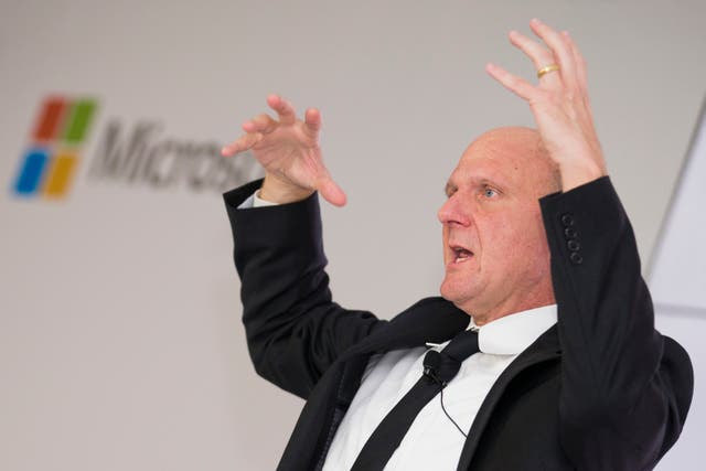 Steve Ballmer speaking in Berlin in 2012.