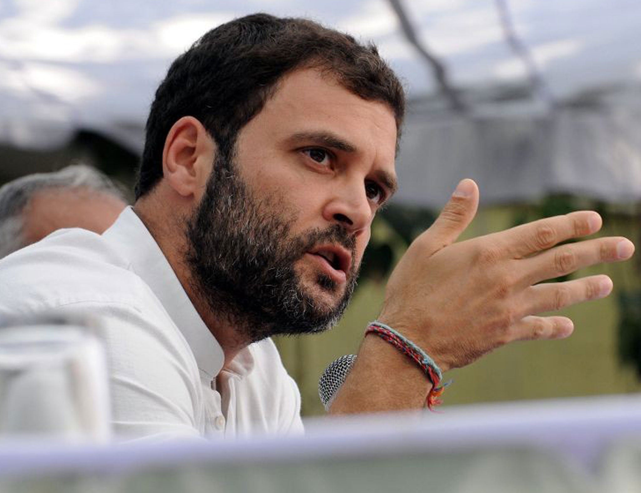 Rahul Gandhi addressing a press conference in New Delhi