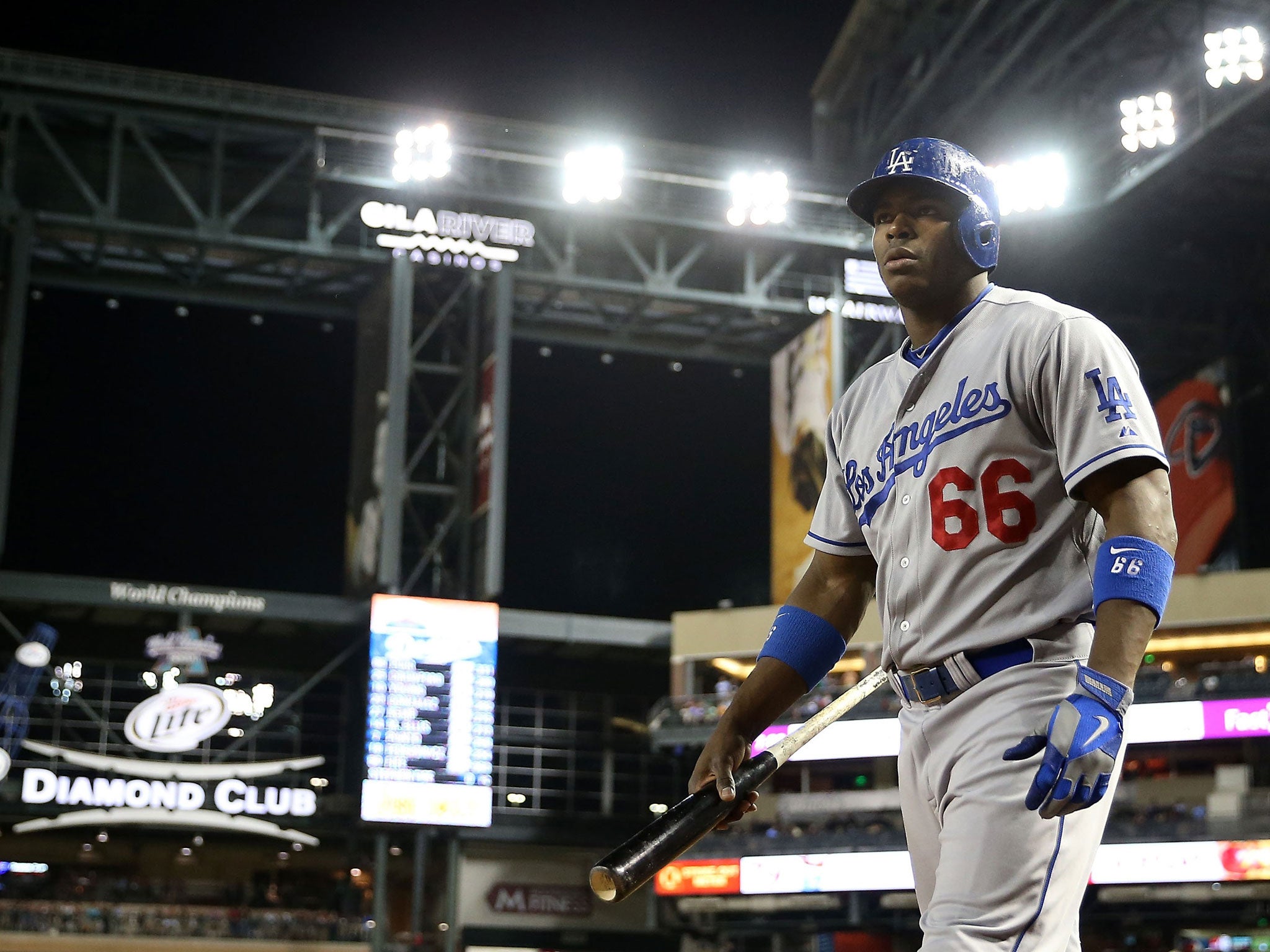 Yasiel Puig signed with the Los Angeles Dodgers in 2012