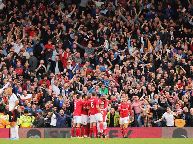 Cardiff City celebrate Jordan Mutch's winner