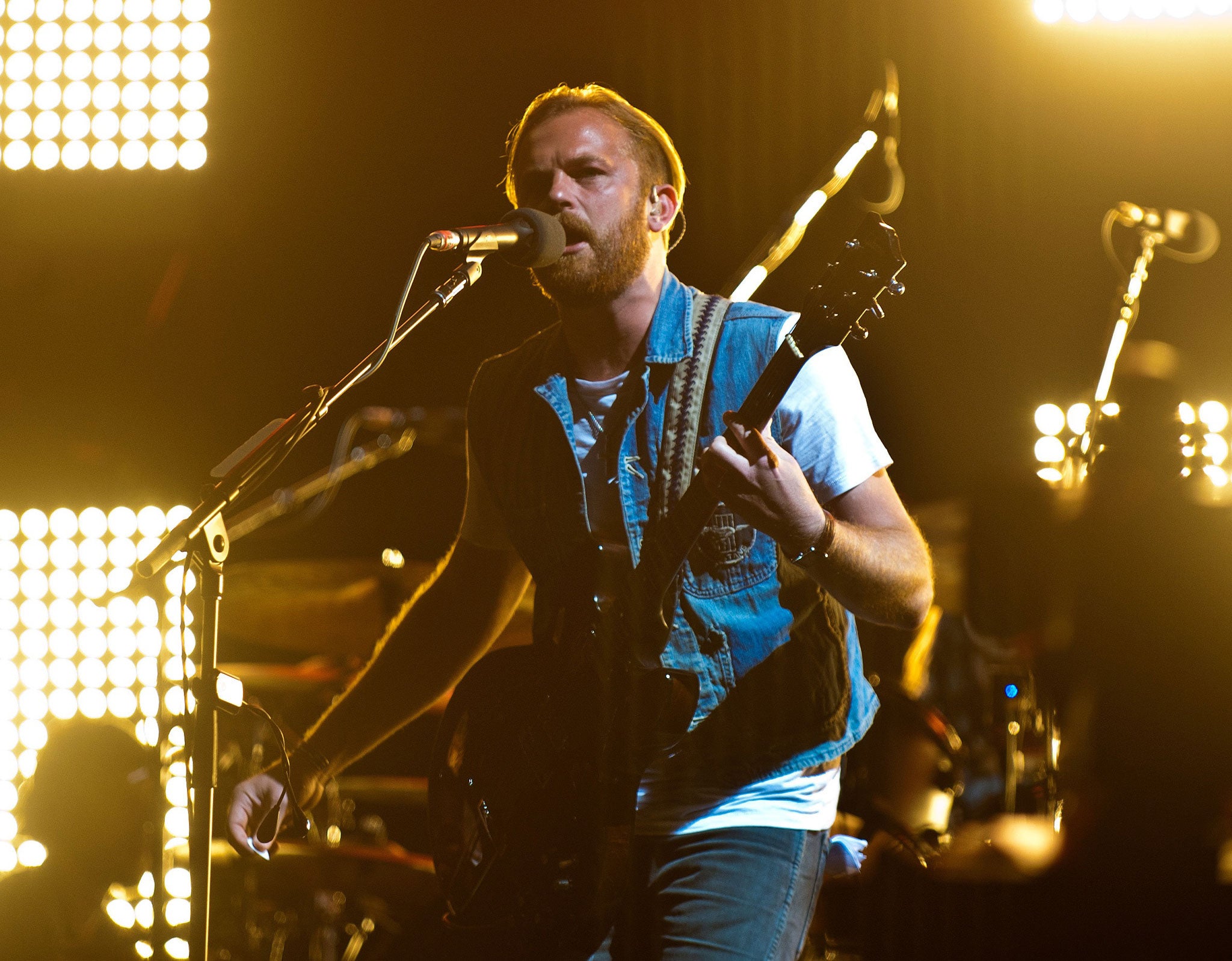 Kings of Leon front man Caleb Followill. Let's hope the band have all had their vaccines