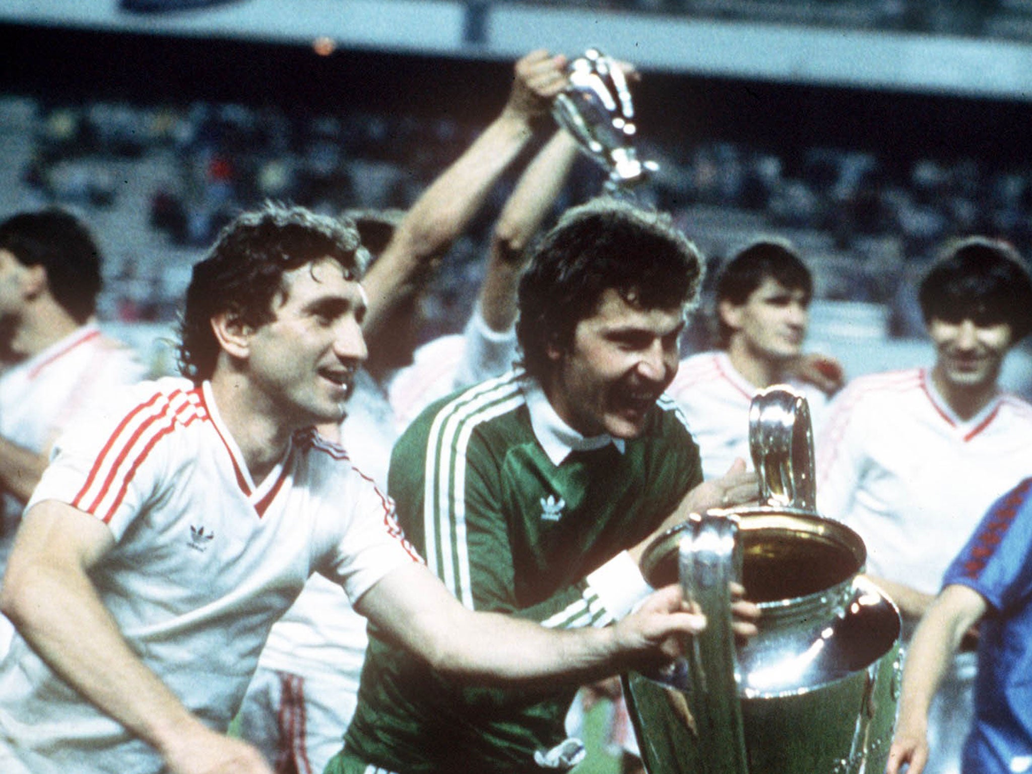 Steaua Bucharest celebrate winning the 1986 European Cup