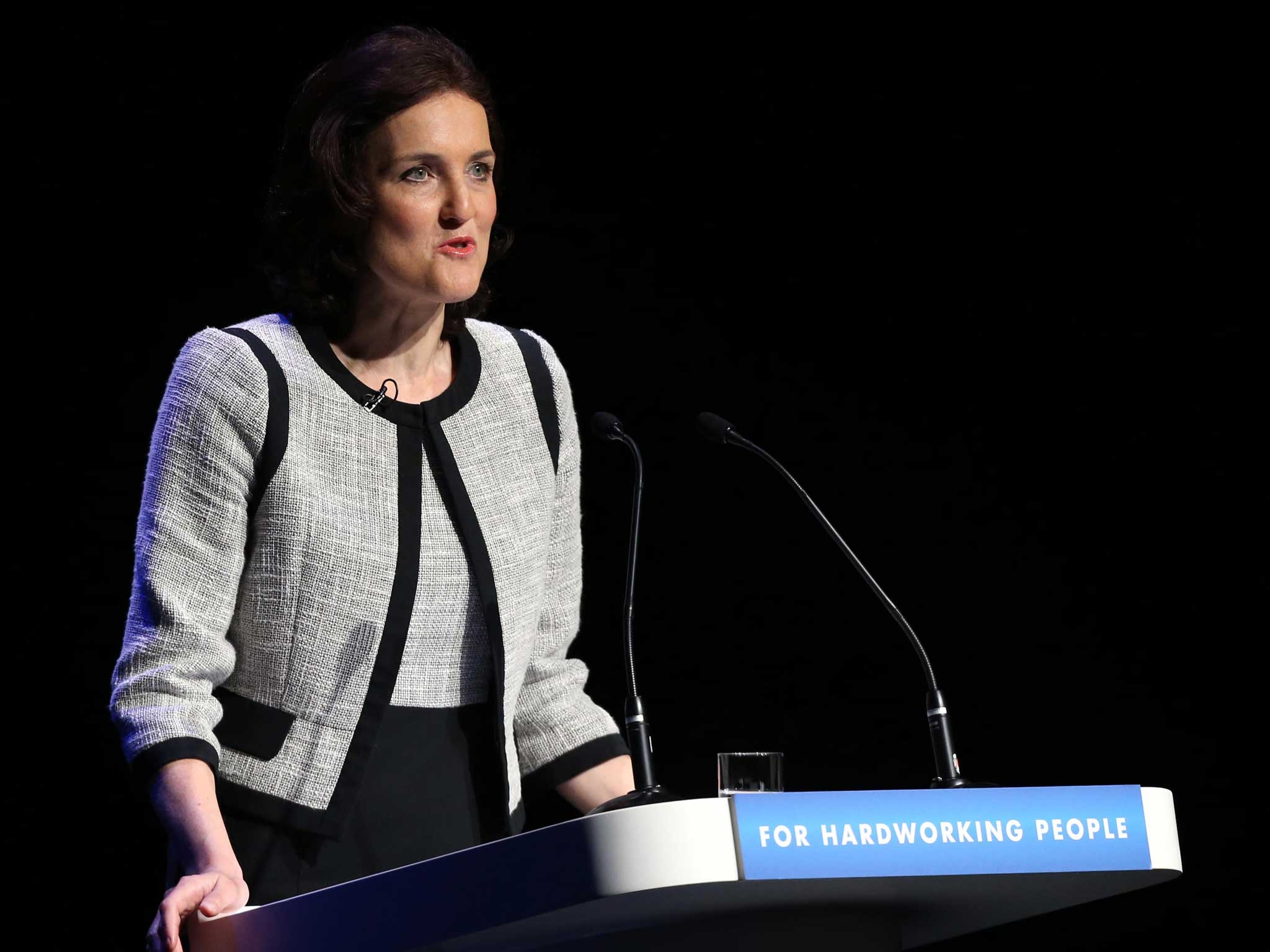Northern Ireland Secretary Theresa Villiers speaks on the final day of the Conservative Party Conference