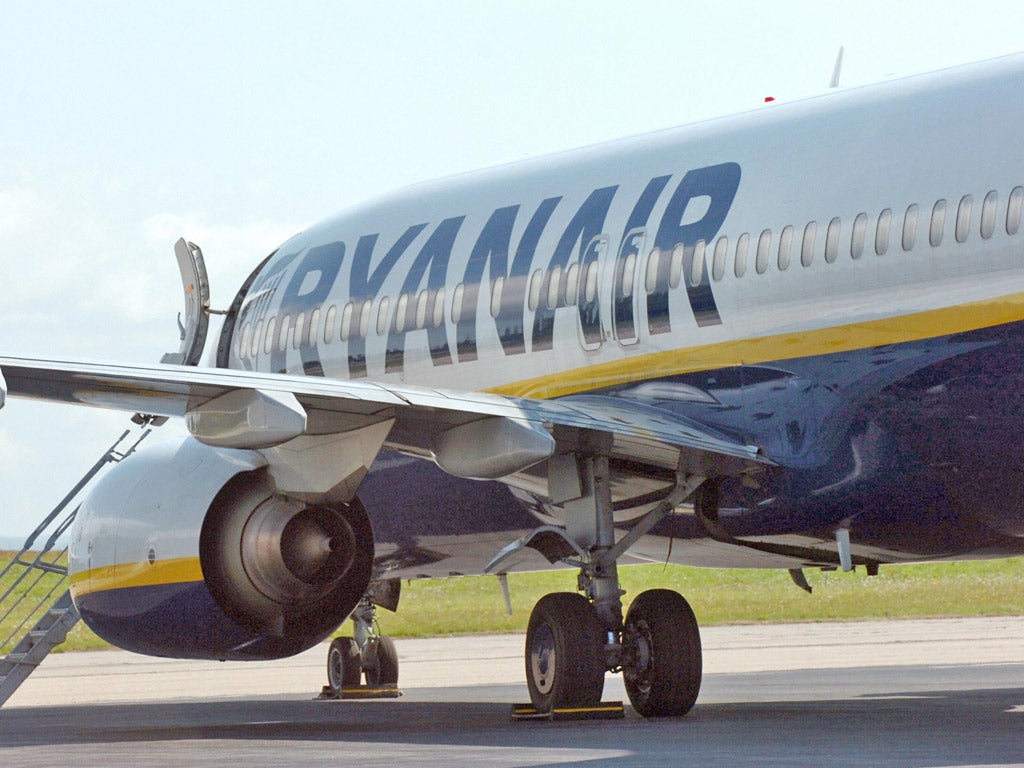 A Ryanair Boeing 737 aircraft