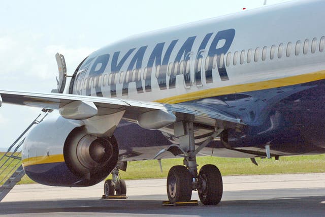 A Ryanair Boeing 737 aircraft