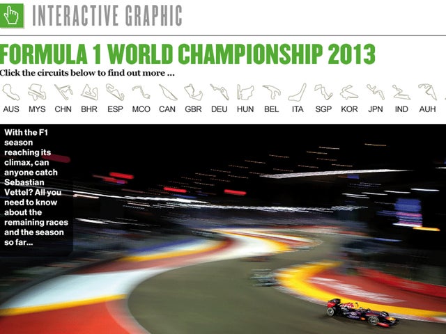  F1 TV details and race info for every Grand Prix of the 2013 season 