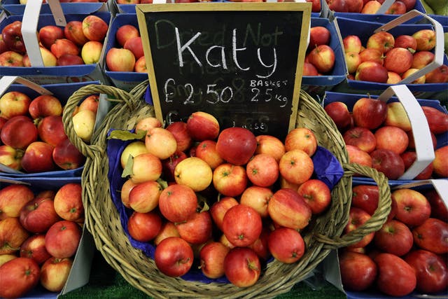 Apples for sale from the orchards of  Perry Court Farm near Ashford, Kent