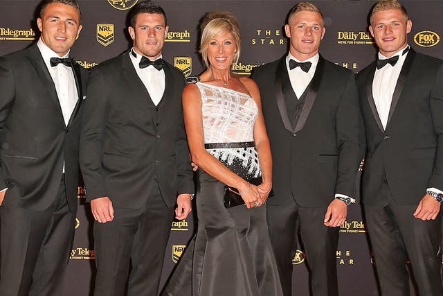 Julie with (from left) sons Sam, Luke, George and Thomas